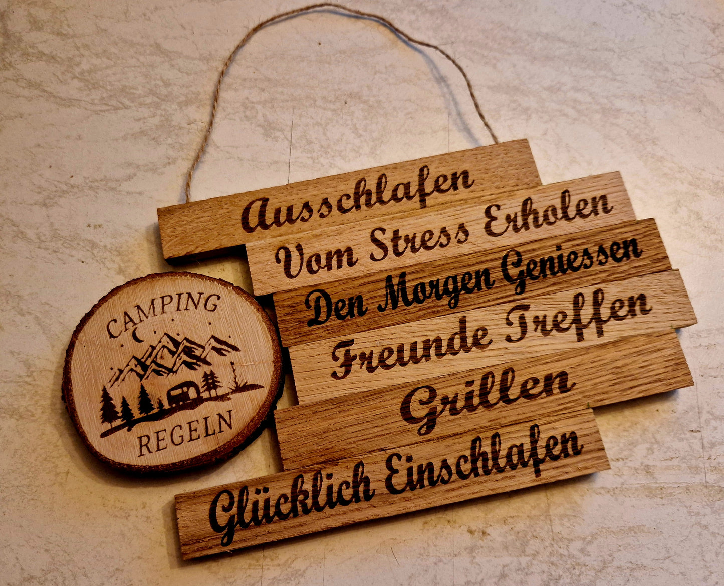 Camping Regeln Aufhänger