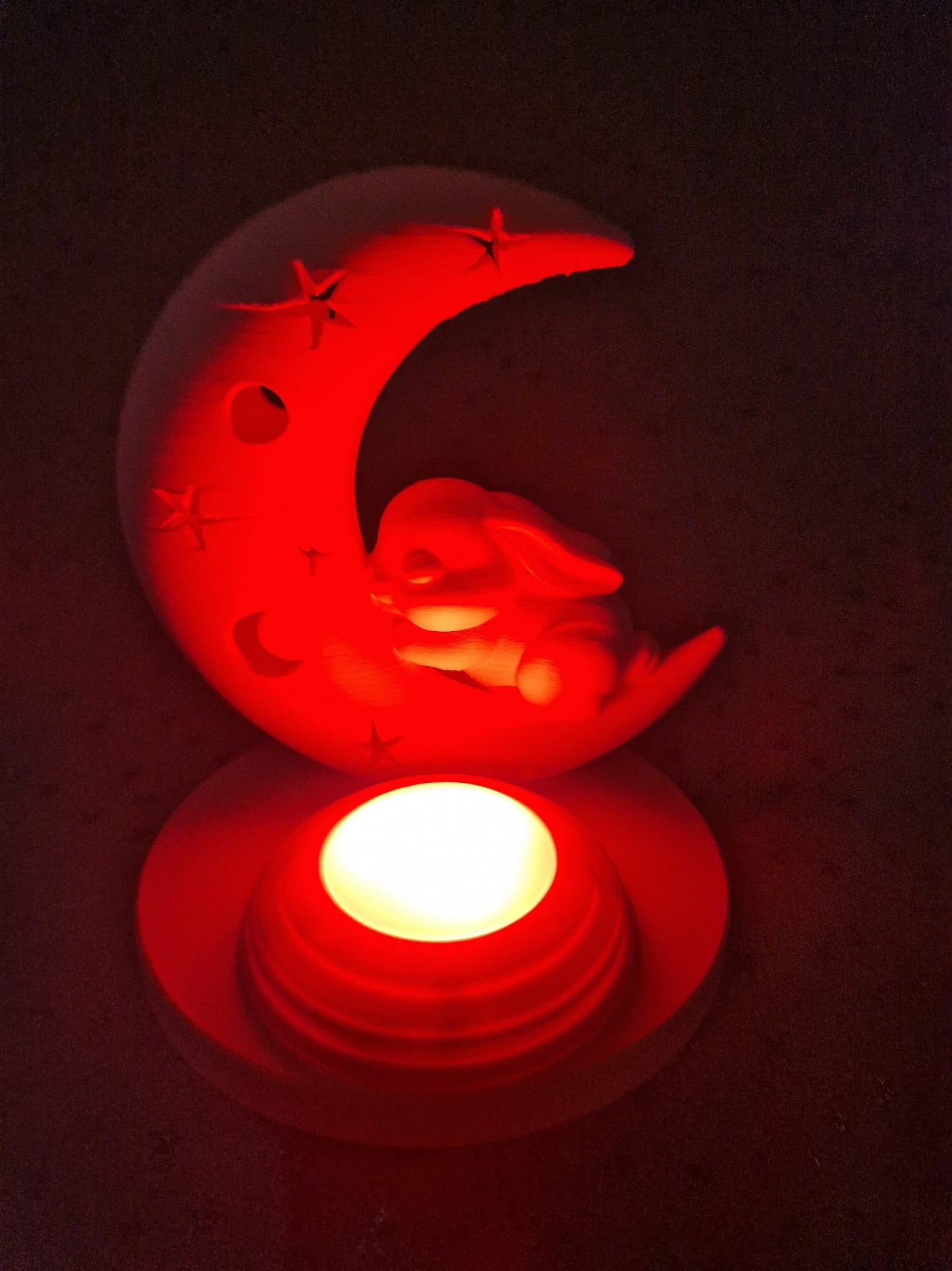 3D Druck Süße Nachtlampe Moonbunny LED