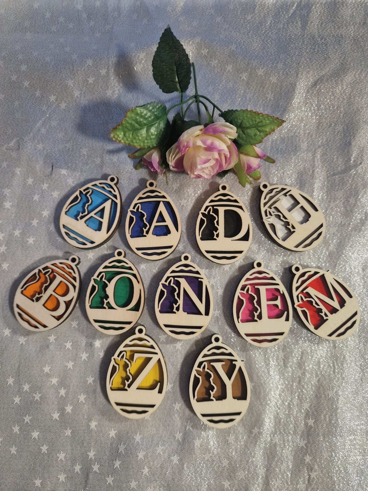 Ostereier Straußschmuck Aufhänger Personalisierbar