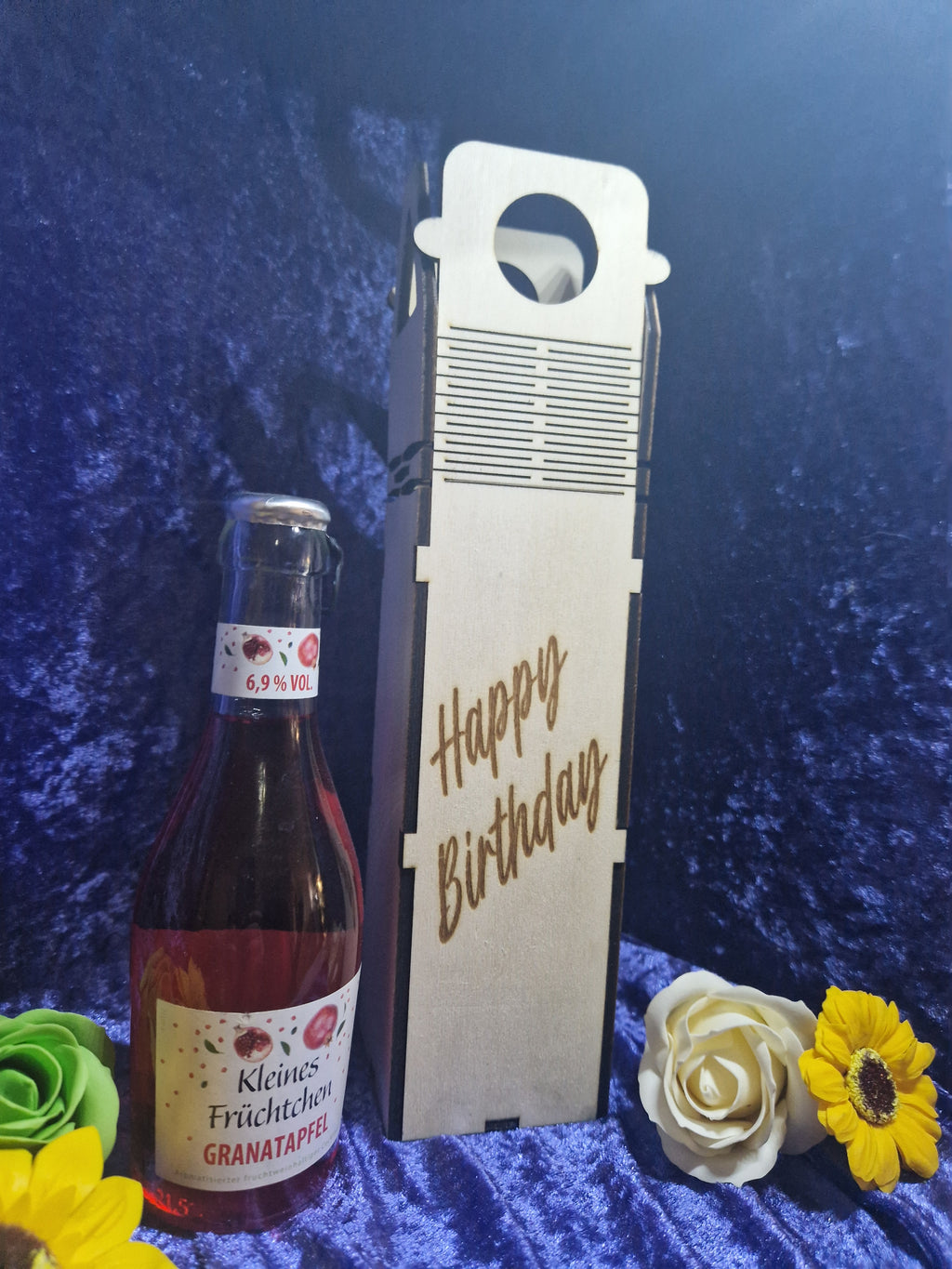 Piccolo Flaschen Träger Geschenkverpackung Wunschtext