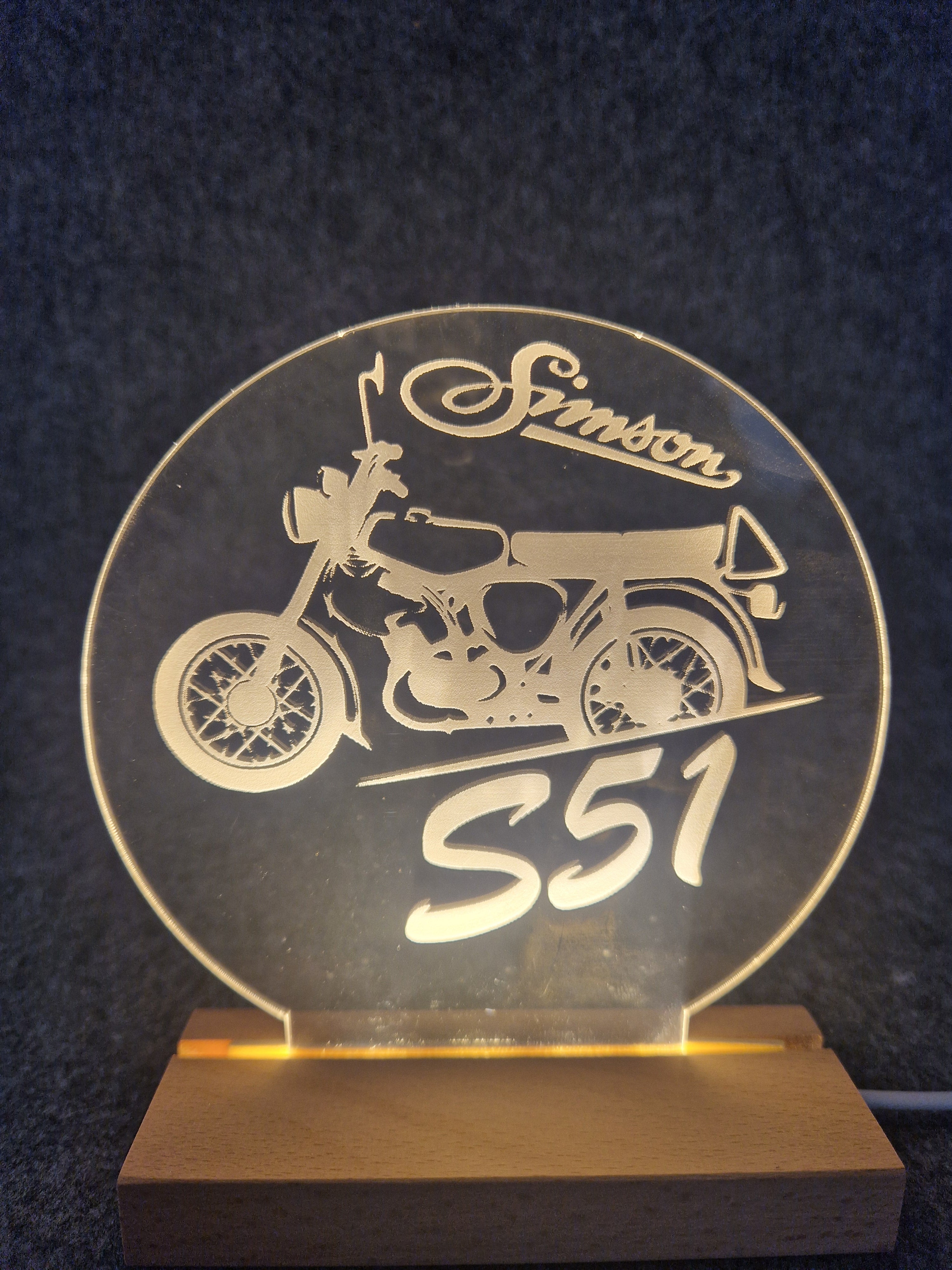 LED Display Acrylglas SIMSON S51 RUND