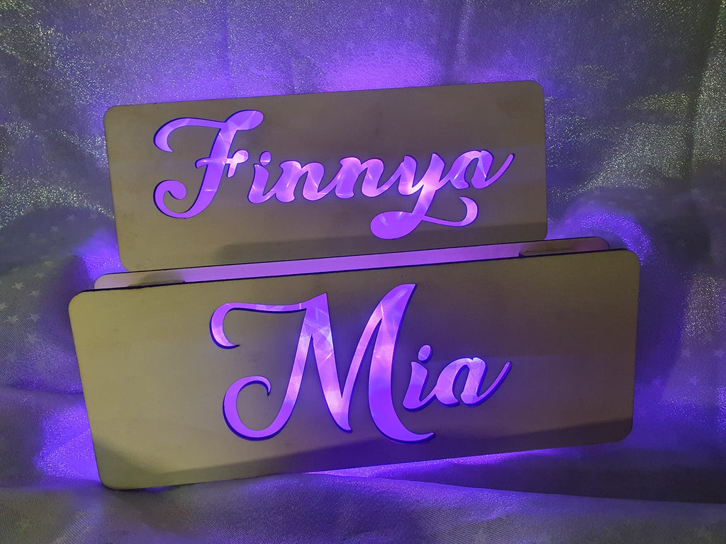 LED Namens Leuchtaufsteller Box