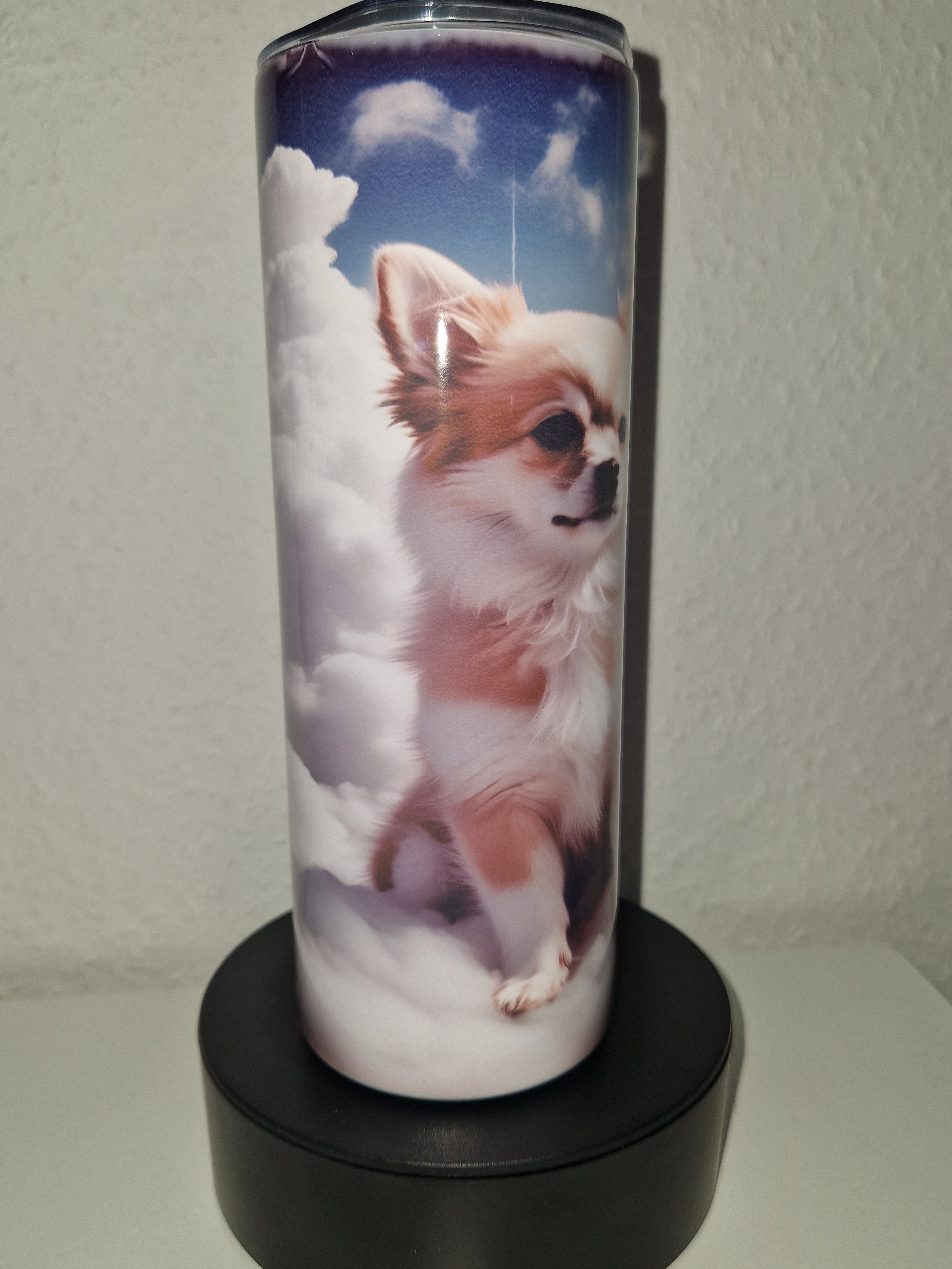 Tumbler Thermobecher to Go "Chihuahua Kind Wolken" Personalisierbar