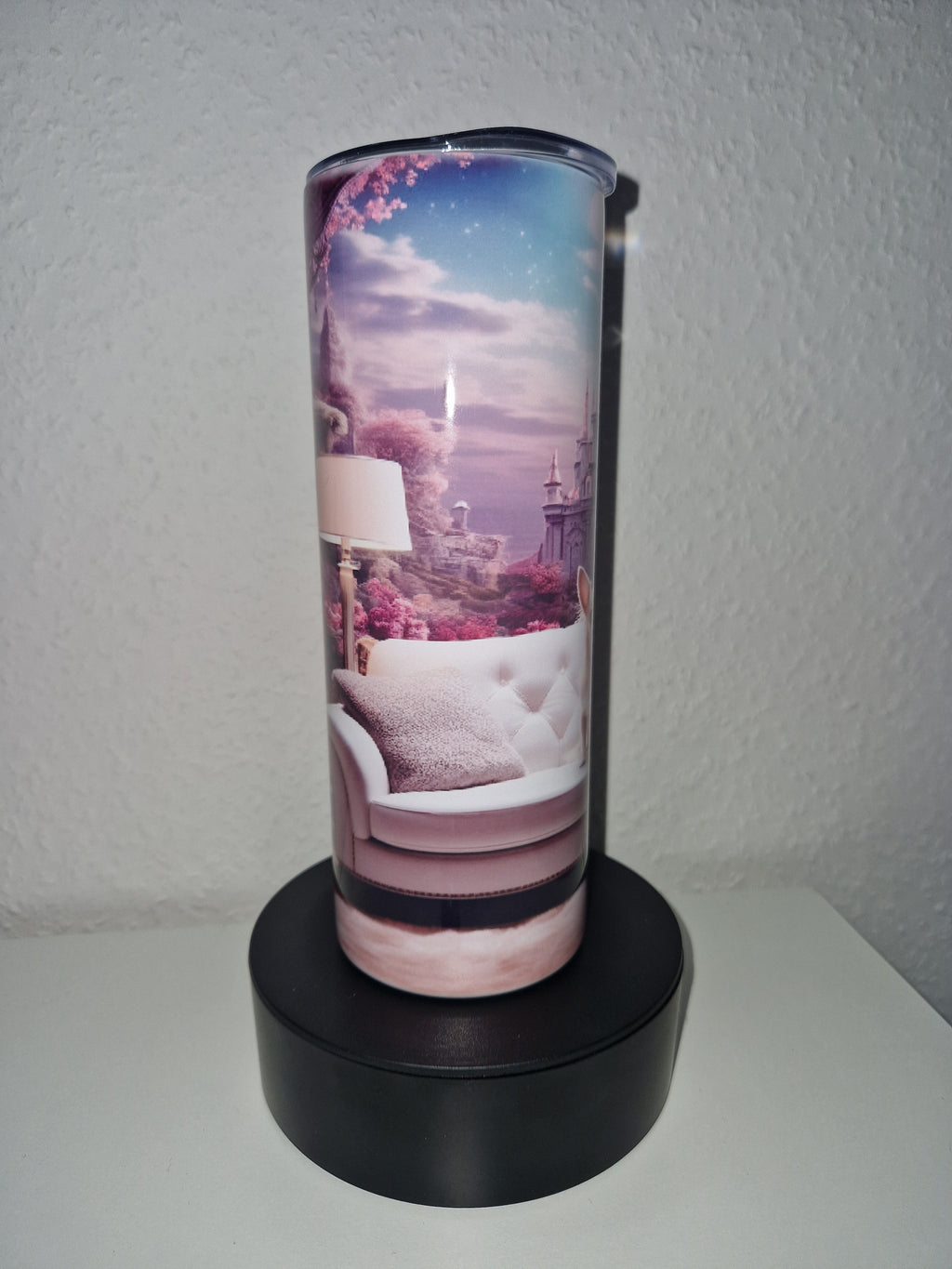 Tumbler Thermobecher to Go "Chihuahua auf Sofa" Personalisierbar