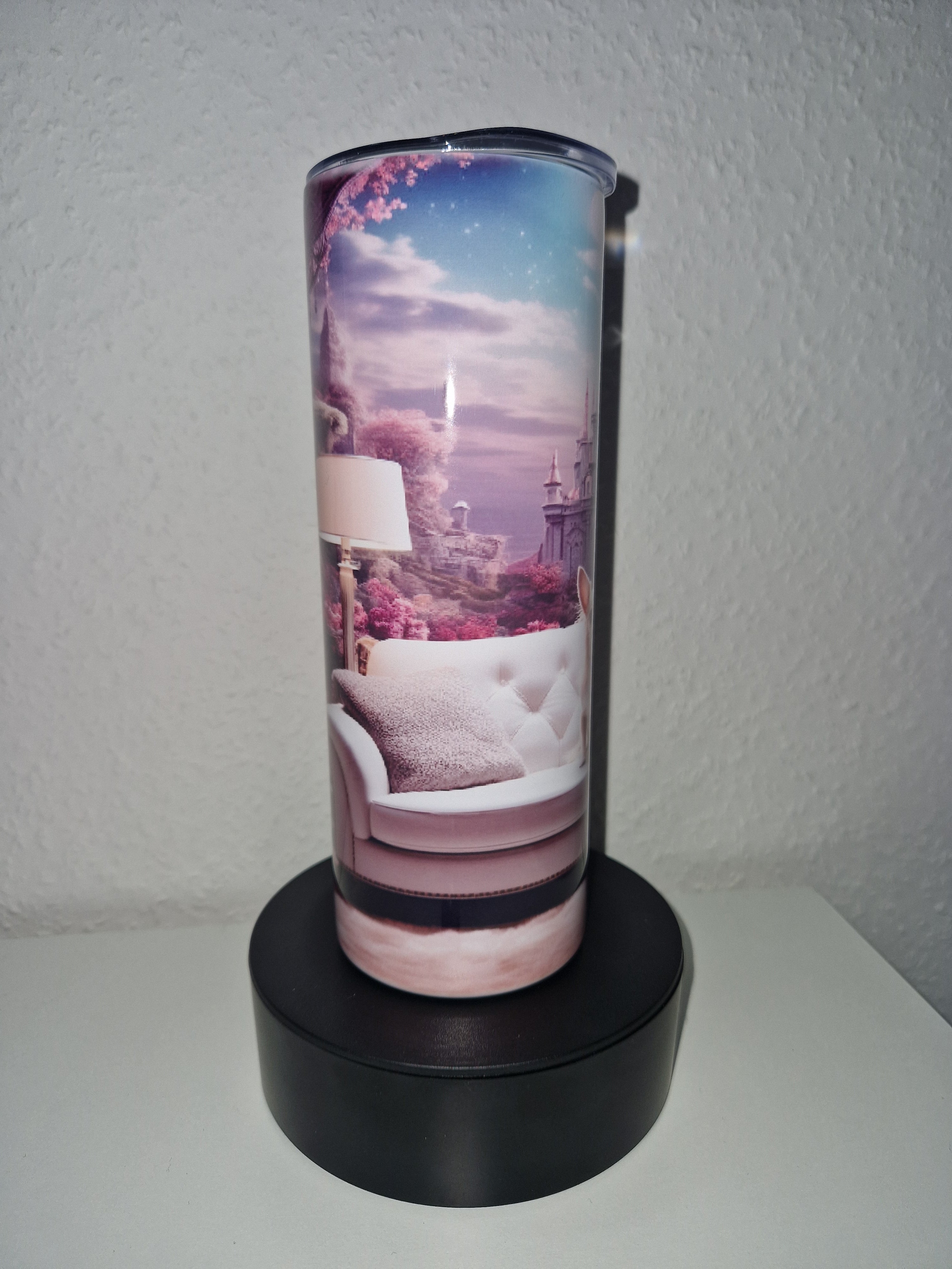 Tumbler Thermobecher to Go "Chihuahua auf Sofa" Personalisierbar