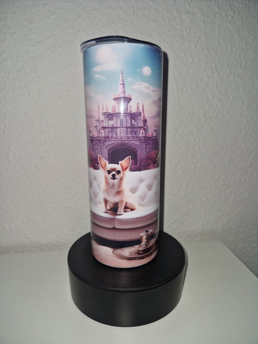 Tumbler Thermobecher to Go "Chihuahua auf Sofa" Personalisierbar