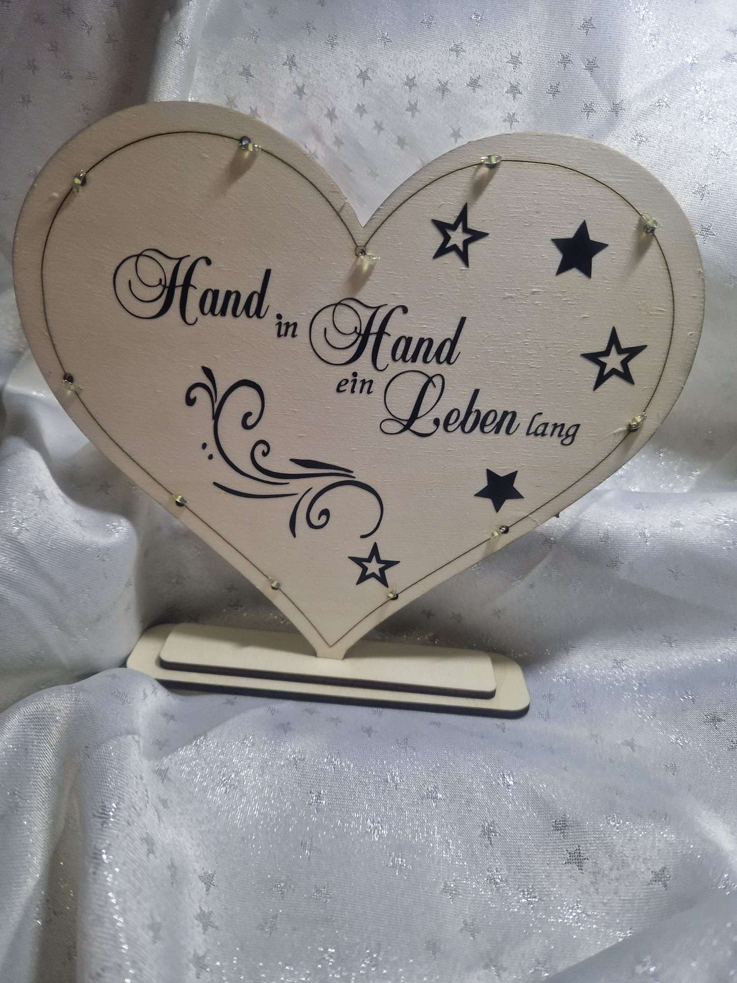 Aufsteller Herz "Hand in Hand"