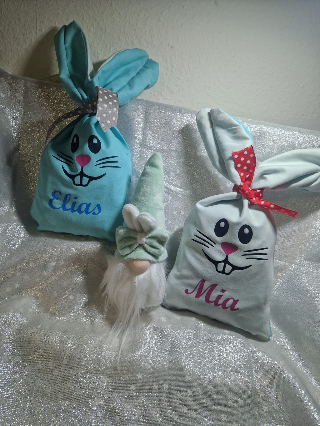 Handmade Ostersäckchen zum Befüllen mit Wunschname