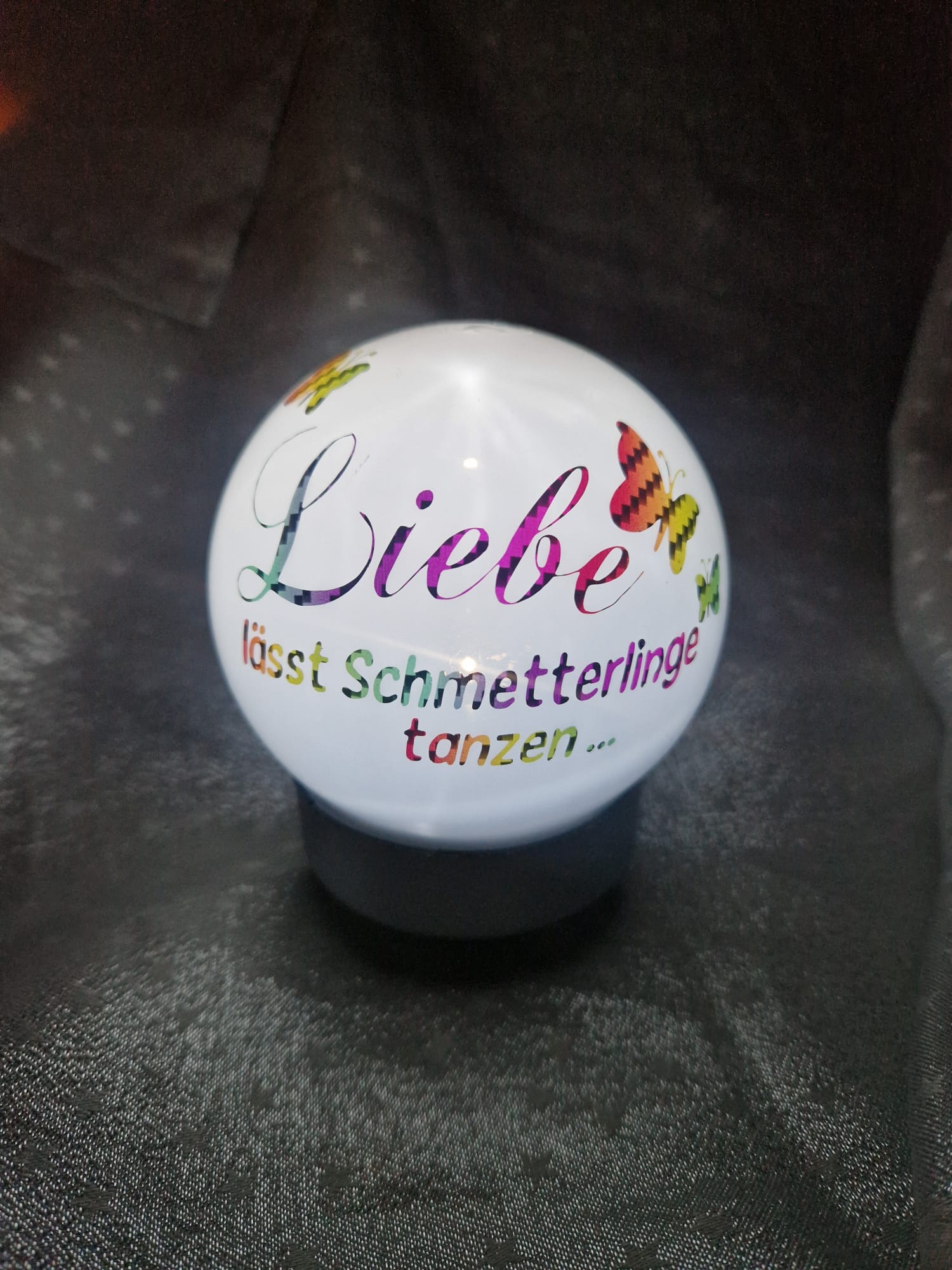 Solar LED Kugel 10cm "Schmetterlinge...."
