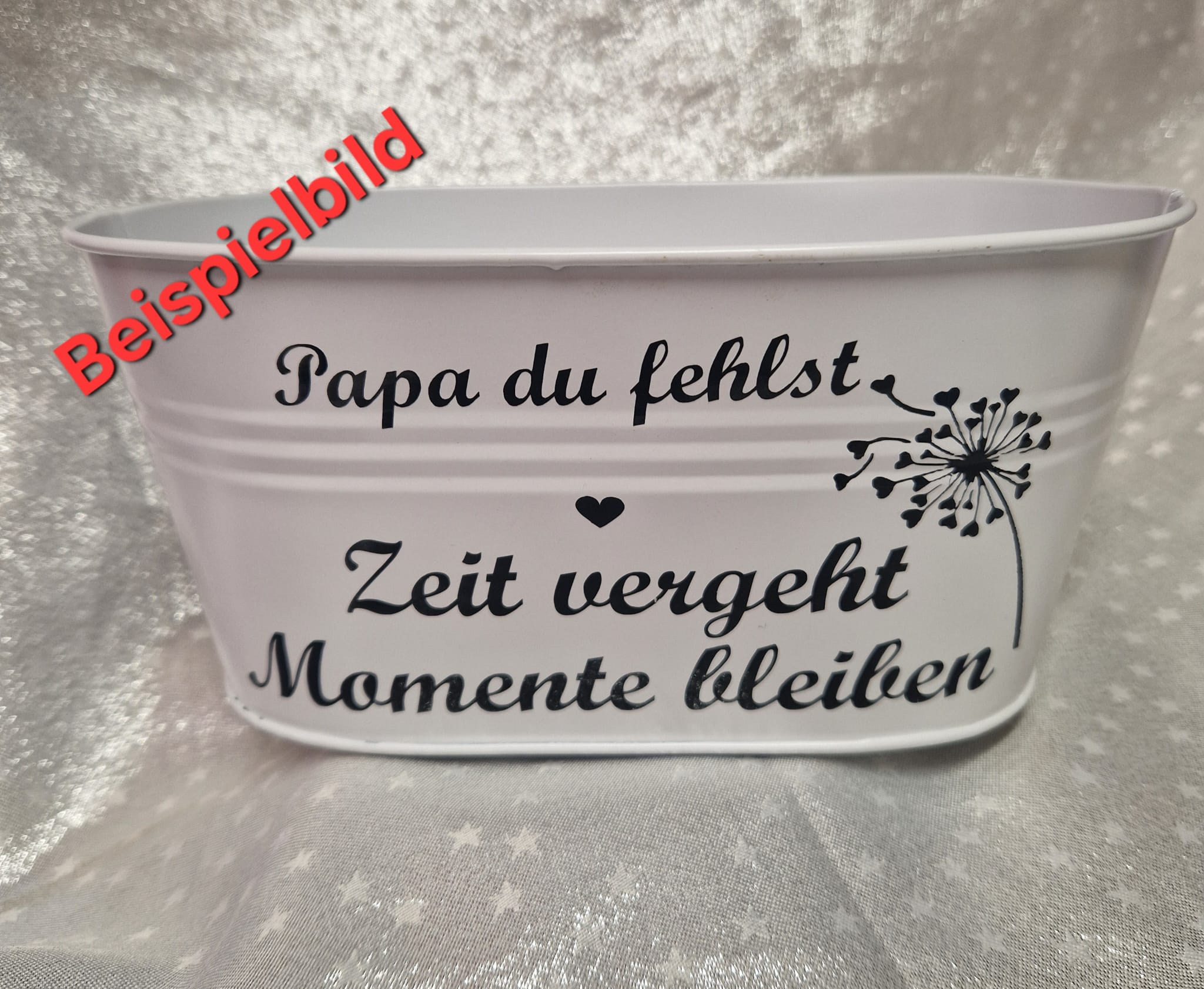Grab Blumenschale "Du Fehlst" Personalisierbar