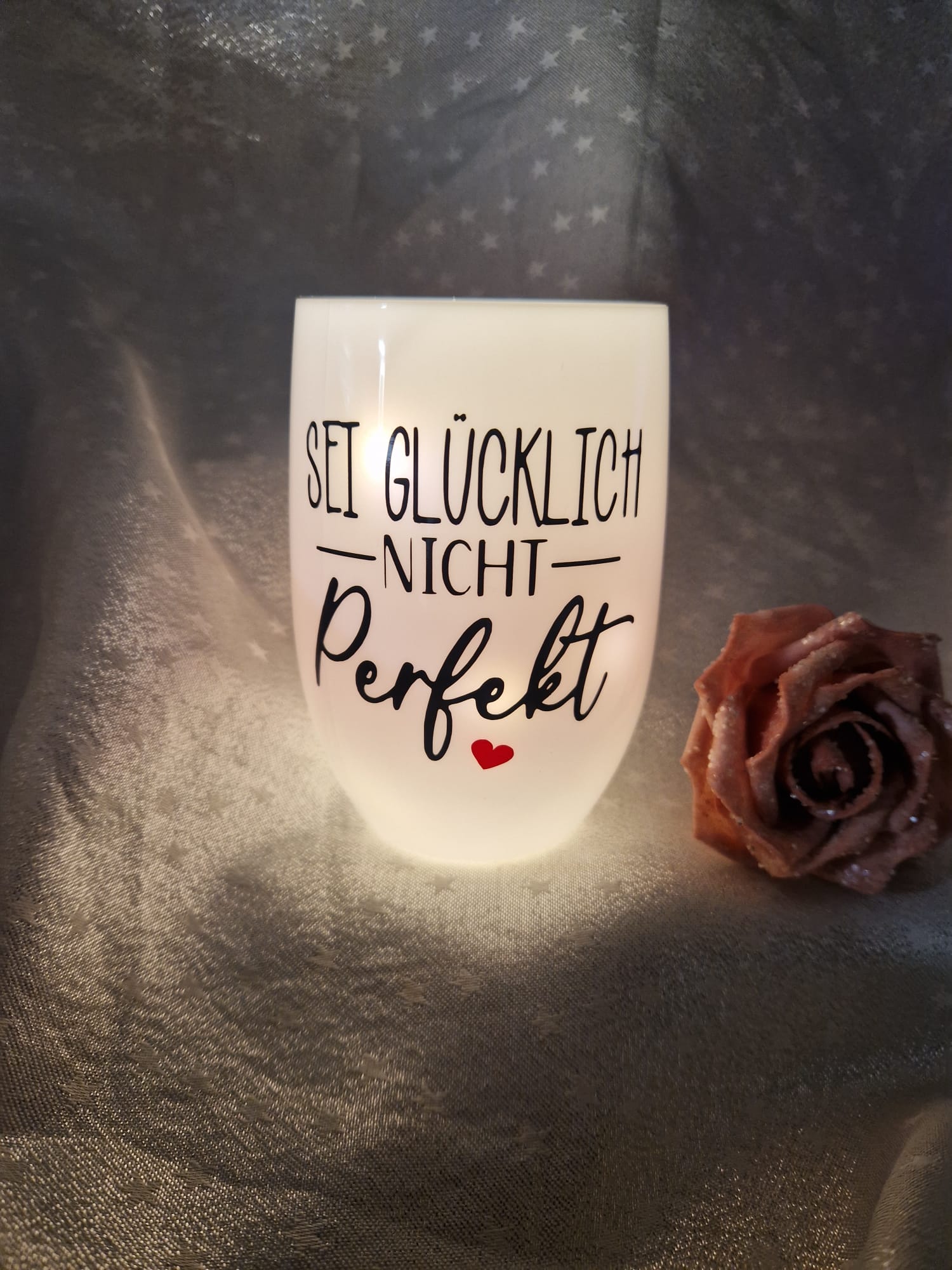 LED Windlicht "Spruch"