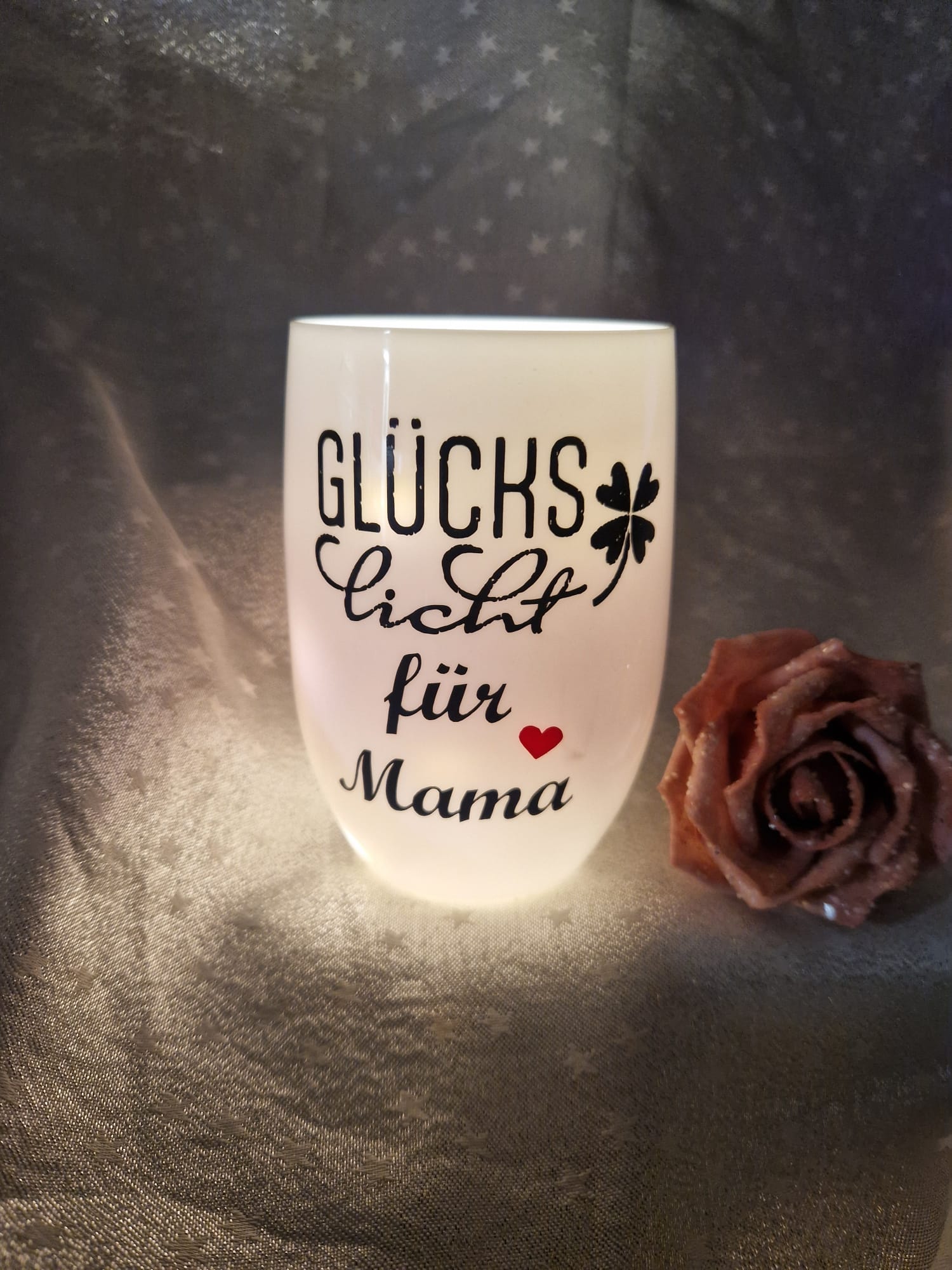 LED Windlicht "Spruch"