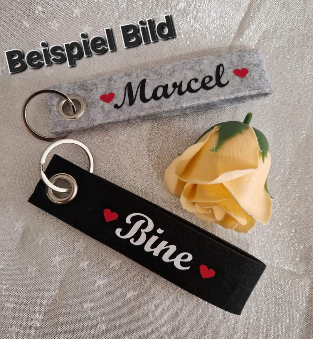 Filz Schlüsselanhänger Wunschname(n)