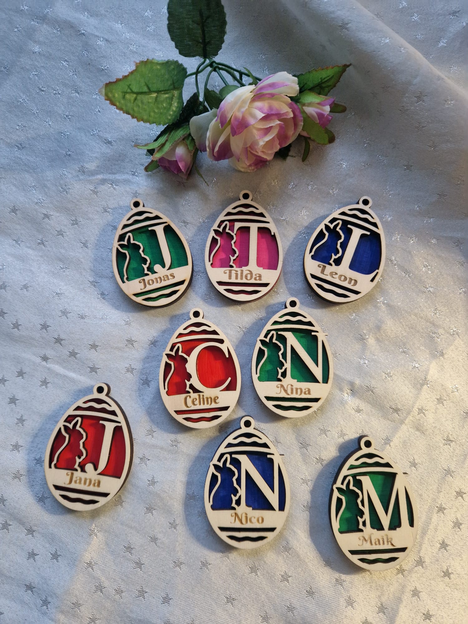 Ostereier Straußschmuck Aufhänger Personalisierbar