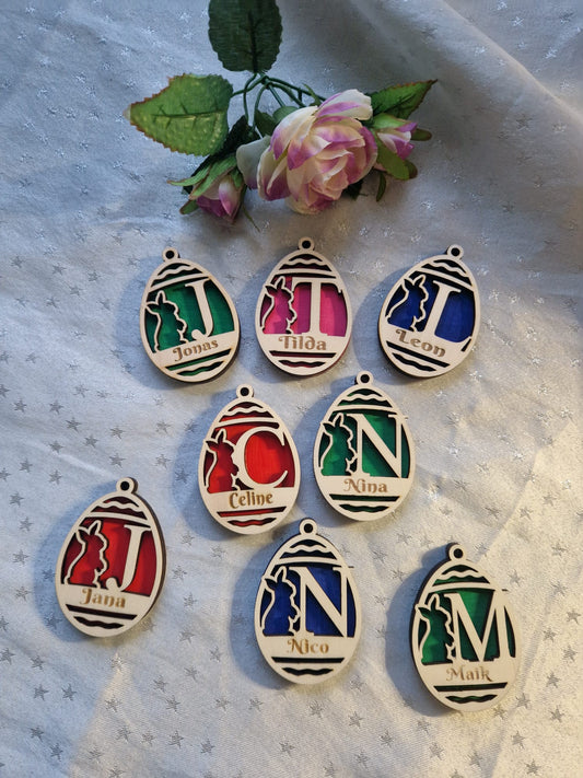 Ostereier Straußschmuck Aufhänger Personalisierbar