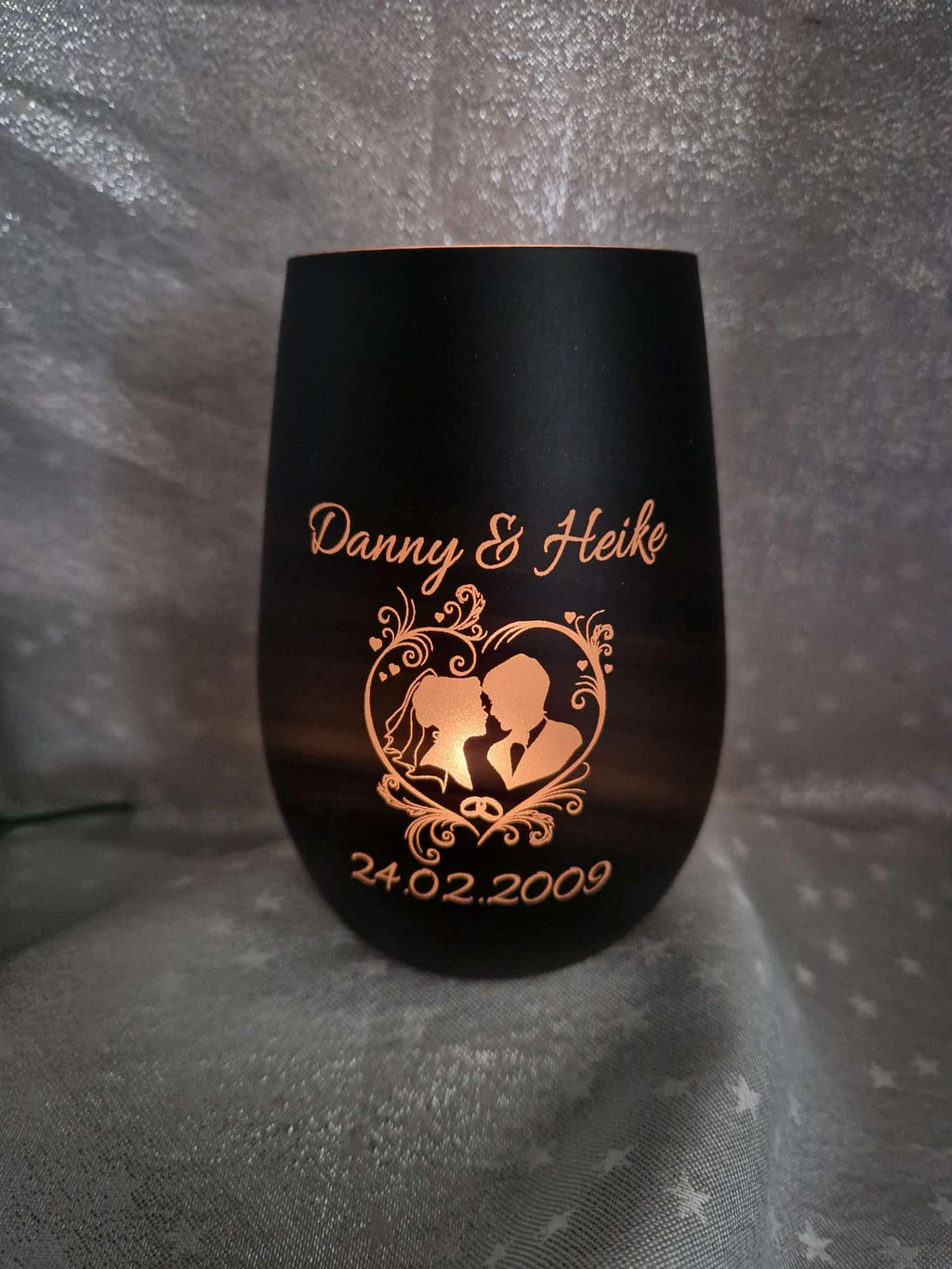 Windlichtglas Personalisiert *Hochzeit*