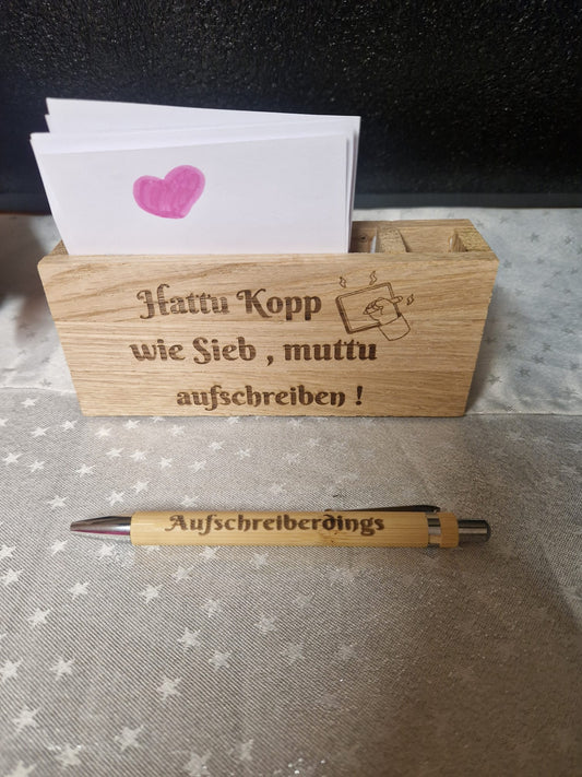 Schreibtisch Aufsteller "Hattu Kopp..."