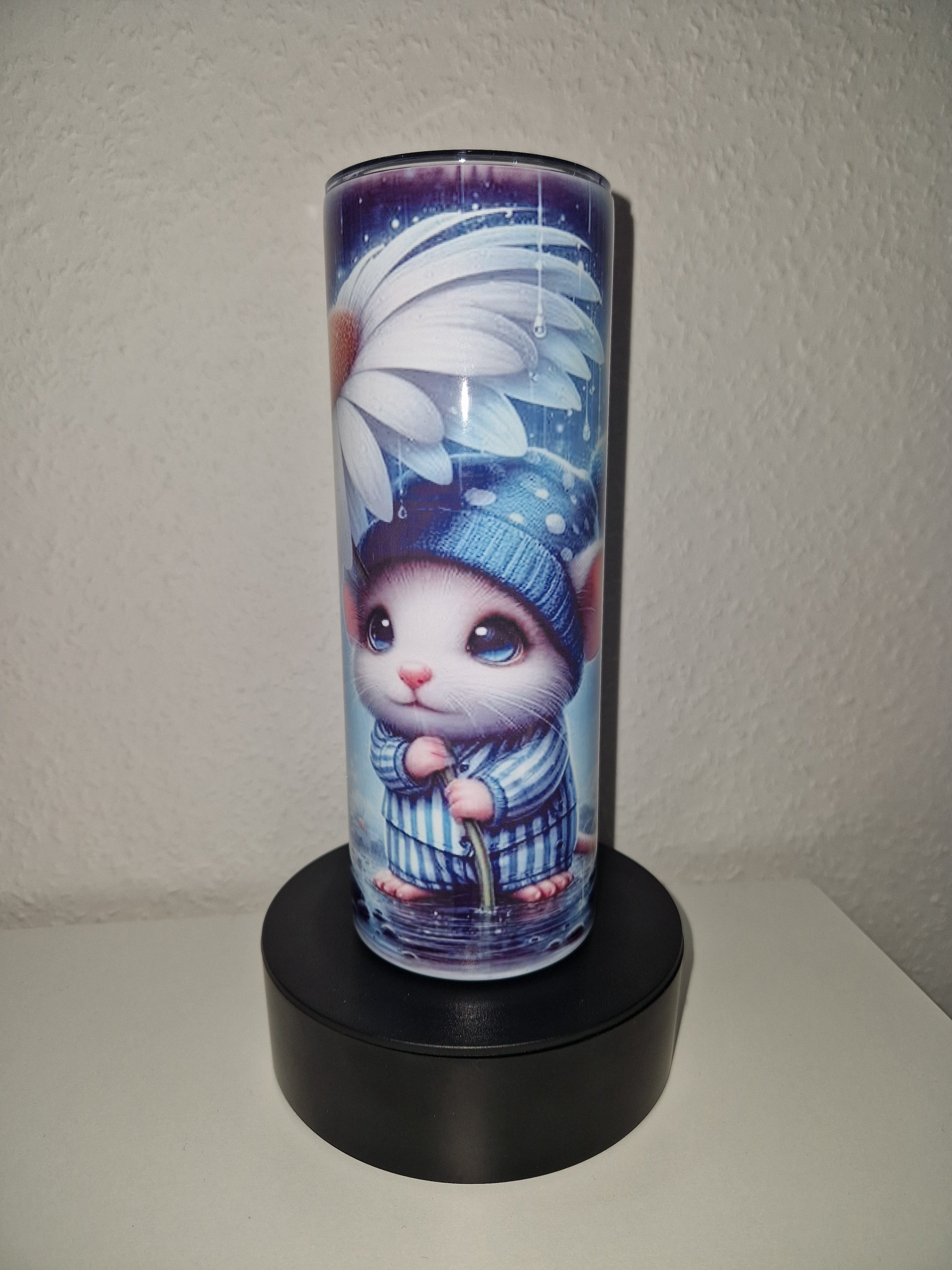 Tumbler Thermobecher to Go "Maus im Regen" Personalisierbar