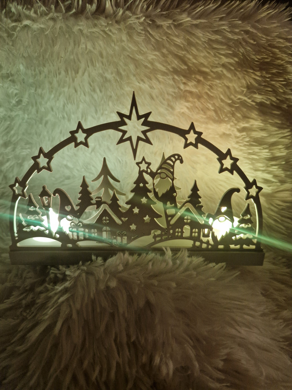 Winterlandschaft mit LED Farbwechsel-Beleuchtung